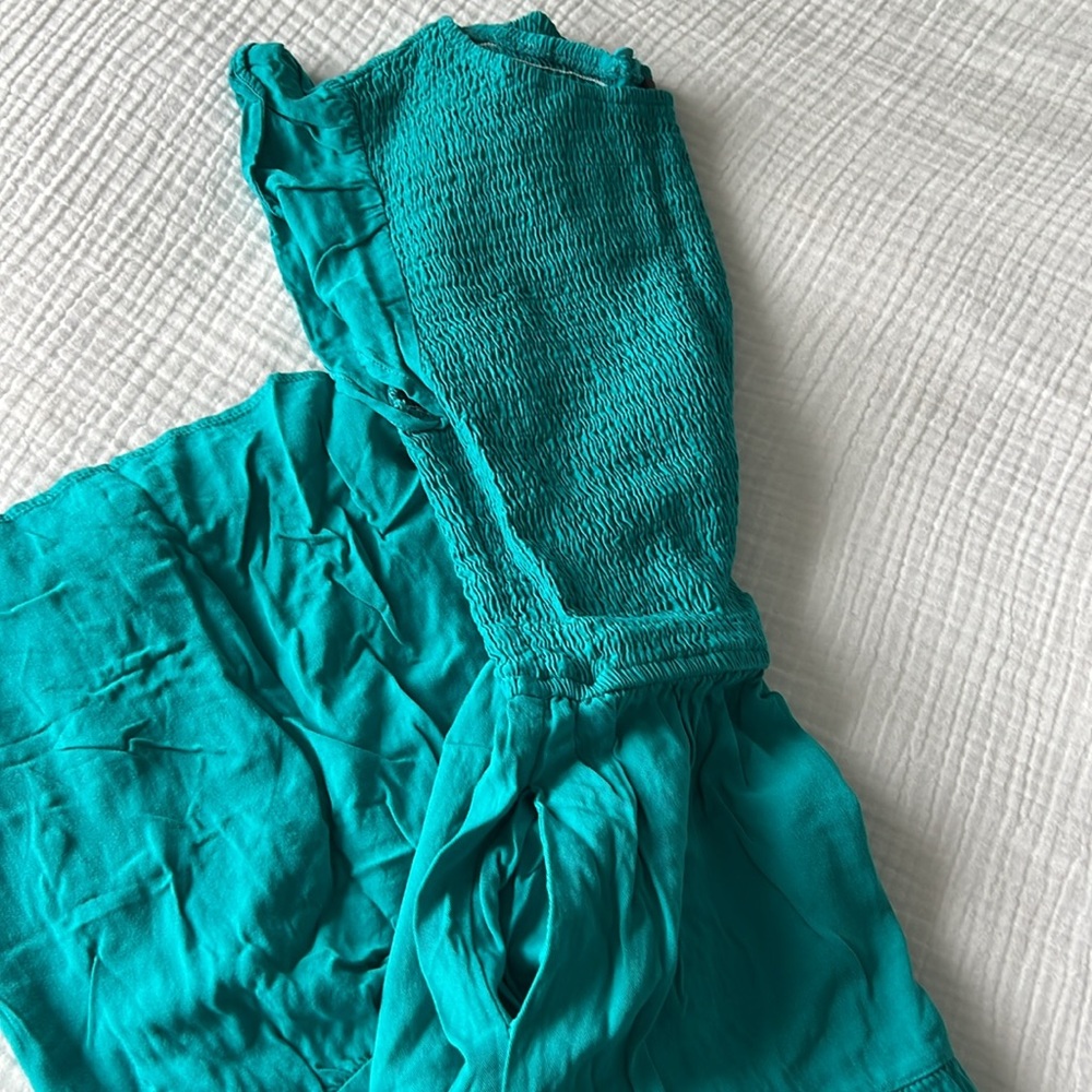 NEW • Flutter Sleeve Smocked Waist Midi Dress • Women’s Medium in Color Peacock🍉 - Picture 7 of 15